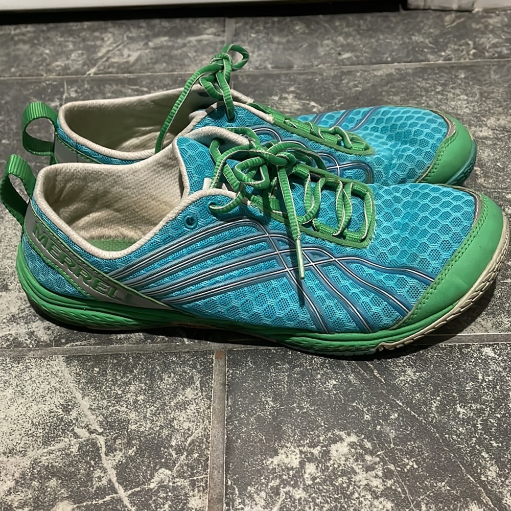 Merrill Vibram Blue Green Hiking Sneakers